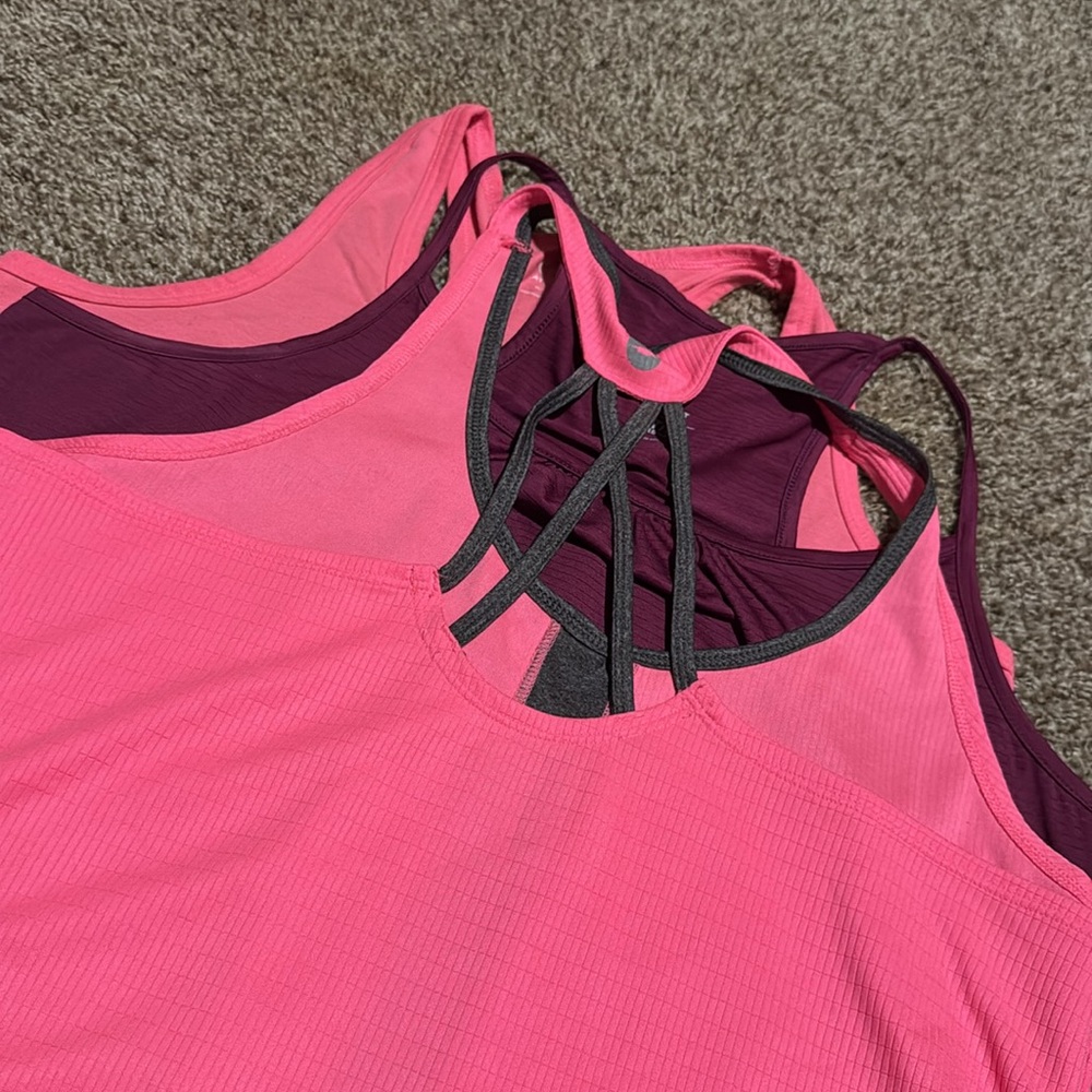 Set of 3 pink & purple strappy or racerback tank tops (XL) - EUC! - Picture 10 of 10